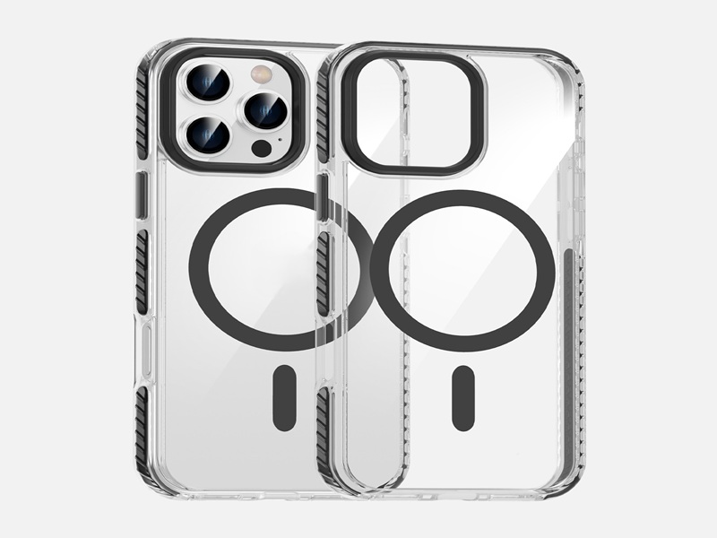Heavy Shield with magnet Hybrid 2 in 1 clear phone case with TPE bumpers-Green case-HZY0012-PDGMCX