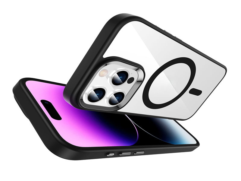 Metal camera with magnet King Shield Hybrid 2 in 1 clear phone case-Green case-HZY0008-JDCX