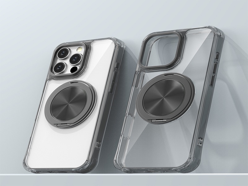 Metal Magnet Stand Hybrid 2 in 1 phone case with metal camera frame-Green case-BDS0010-CJFSZJB4