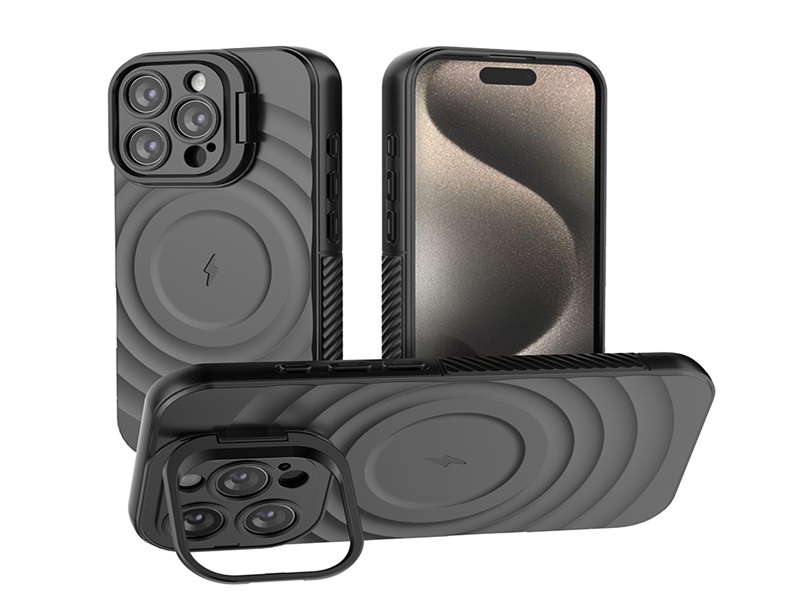 New Arrival Metal Cameral Stand Phone case-Greencase-XD0001-BW