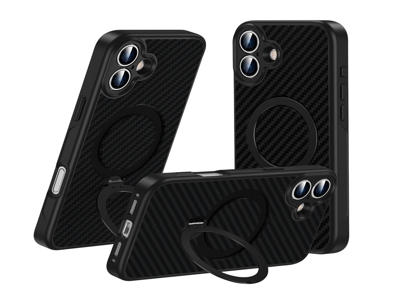 Carbon fiber magnet stand Hybrid 2 in 1 smart phone case-Green case-HZY0021-TXWZJ