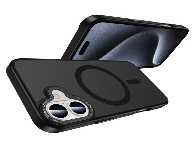 Matte magnet Hybrid 2 in 1 with metal camera frame smart phone case-Green case-HZY0017-YDCX