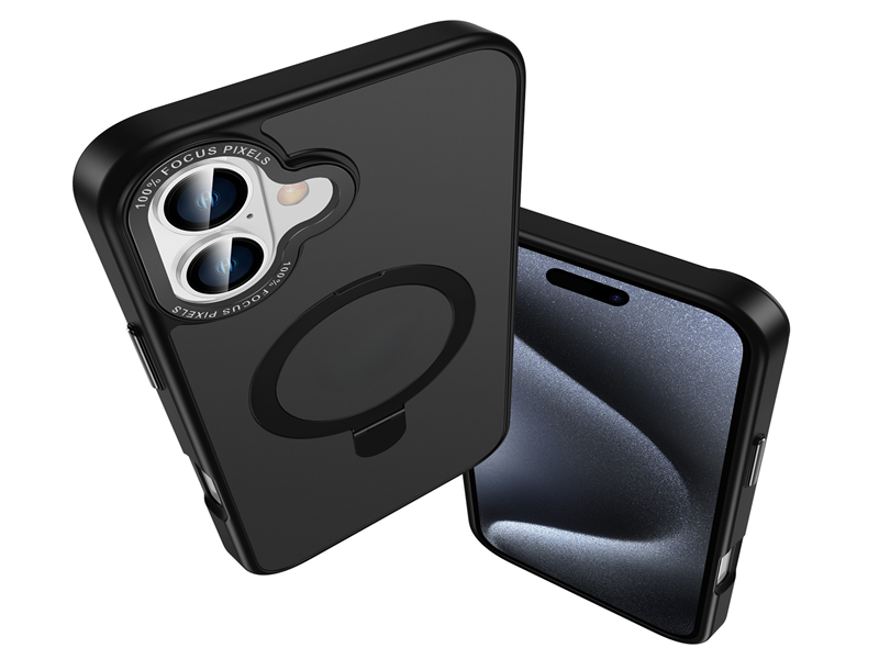 Matte 360° magnet Hybrid 2 in 1 with metal camera frame smart phone case-Green case-HZY0018-YDZJ