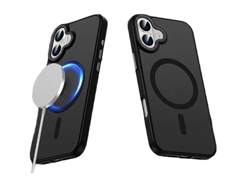 Matte magnet Hybrid 2 in 1 with metal camera frame smart phone case-Green case-HZY0017-YDCX