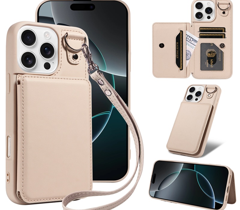 Lychee PU leather Card stand phone case-Green case-WDSJ0005
