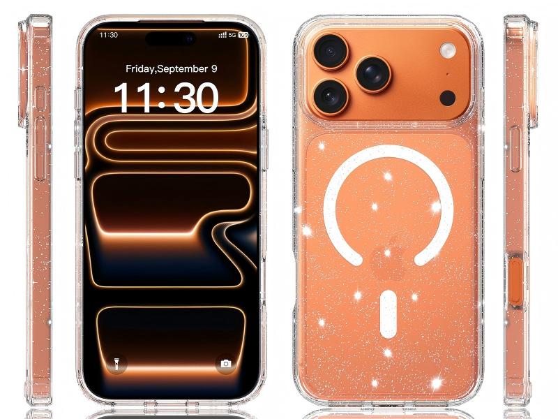 Hybrid 2 in 1 magnet phone case with glitter-Green case-SF0008-FGHSF