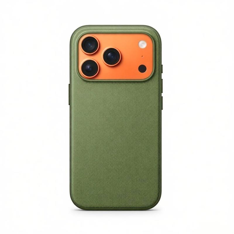Hybrid magnet phone case with woven fabric-Green case-GCJT260506